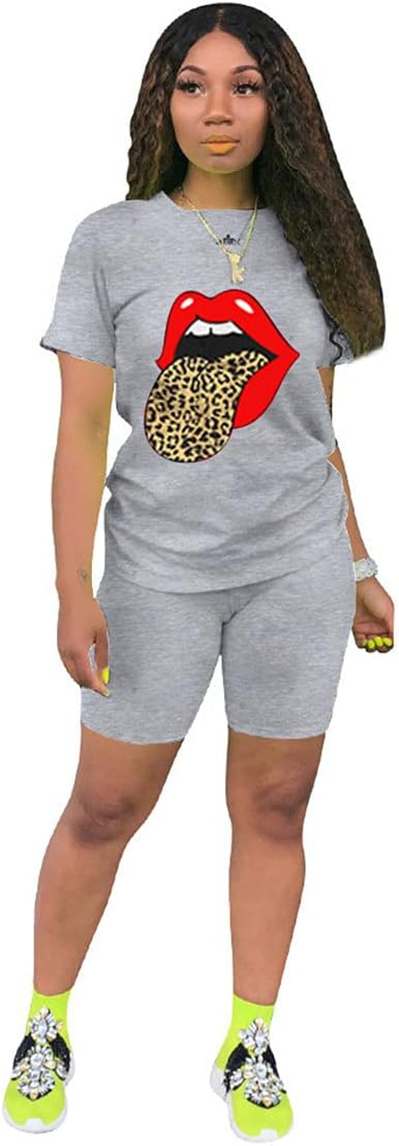 Women'S 2 Piece Outfit - Casual Solid Color T-Shirts Workout Tracksuit Bodycon Pants Suit Set Jumpsuit Rompers