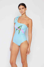 Marina West Pastel Blue One Shoulder Swimsuit - Vacay Mode