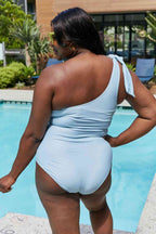 Marina West Pastel Blue One Shoulder Swimsuit - Vacay Mode