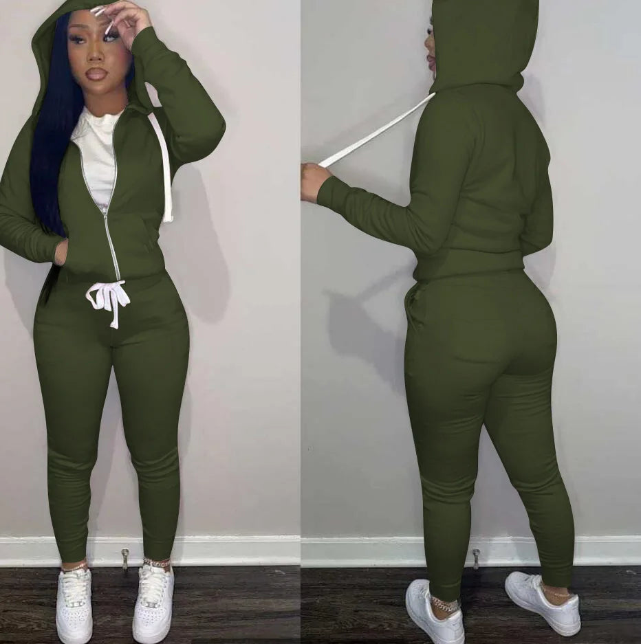 11 Colors Fall Winter 2 Piece Pants Set Women Fall 2025 Women Clothes Hoodies Sweatshirt Outfit Two Piece Pants Set Clothes