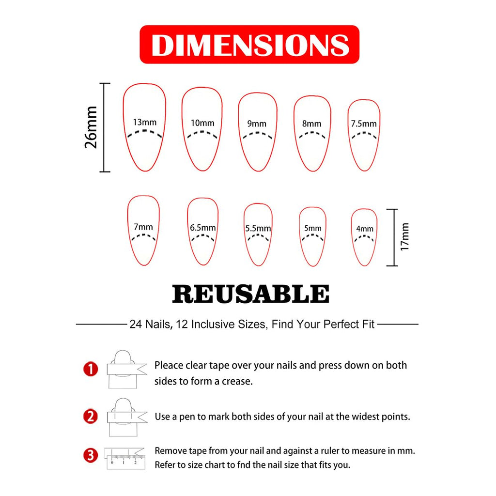 24Pcs Almond Shaped Artificial Nails - French Tips with Cute Bow Charms Design - Nude Pink Acrylic Nails for Women & Girls