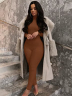 Casual Turtleneck Rompers Womens Jumpsuit Workout Solid Long Sleeve Fashion Elegant Skinny Jumpsuits Sporty Active Wear