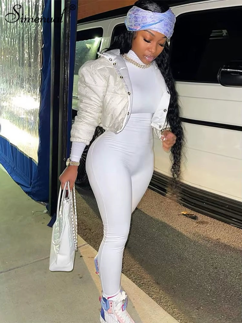 Casual Turtleneck Rompers Womens Jumpsuit Workout Solid Long Sleeve Fashion Elegant Skinny Jumpsuits Sporty Active Wear