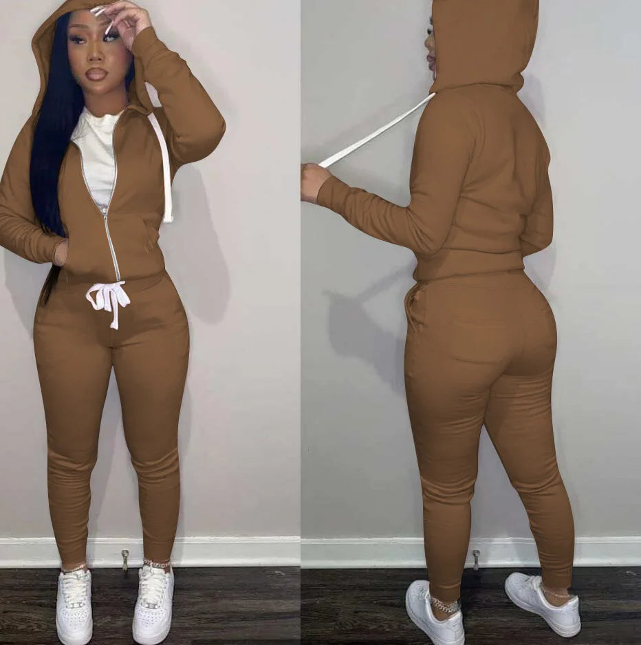 11 Colors Fall Winter 2 Piece Pants Set Women Fall 2025 Women Clothes Hoodies Sweatshirt Outfit Two Piece Pants Set Clothes