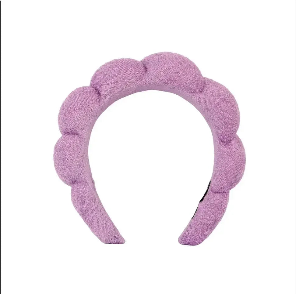 2024 Fashion Sponge Headband for Women Girls Puffy Hair Band Makeup Bubble Retro Terry Cloth Headbands Hair Accessories Headwear