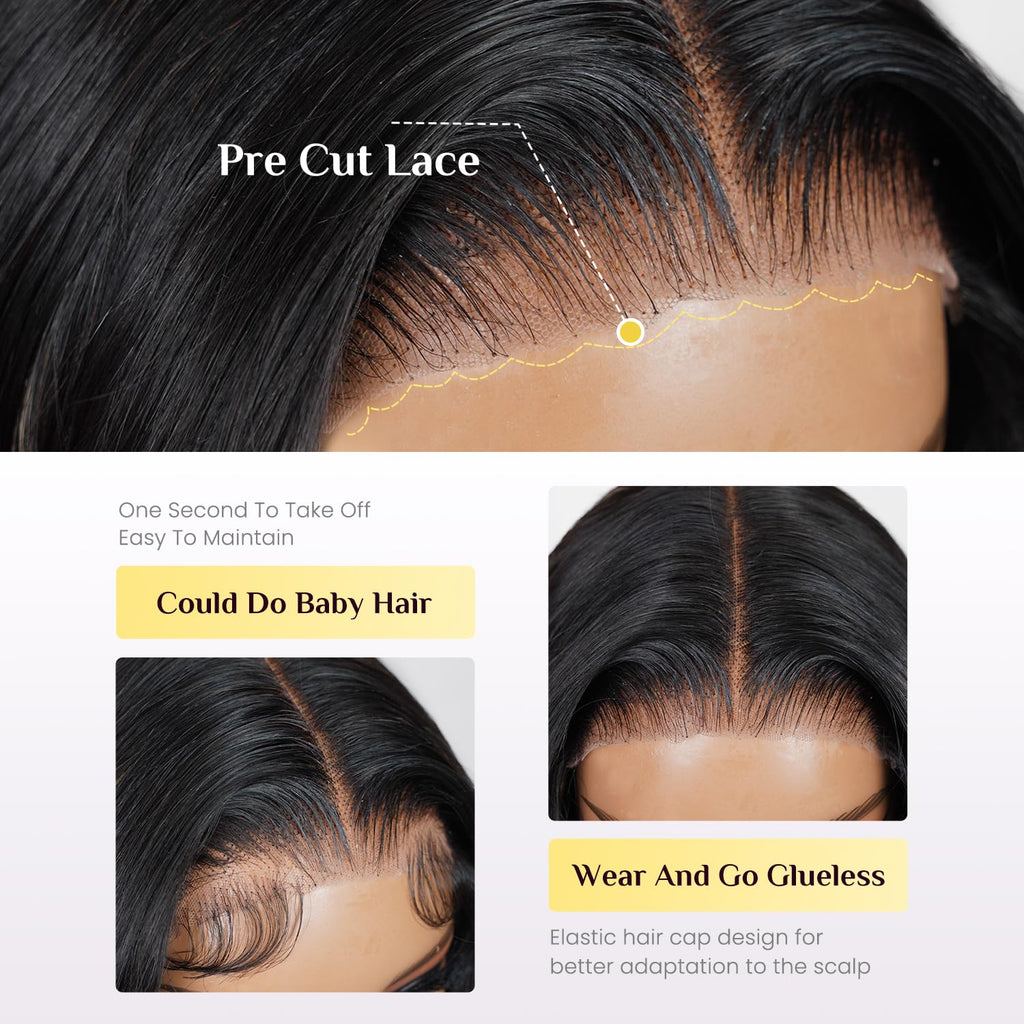 Human Hair Blend Wig Body Wave Wig and Layered Straight Wig Bundles