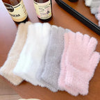 Fashion Winter Mink Velvet Five Finger Gloves Plush Warm Cold-Proof Gloves Women Outdoors Cycling Solid Color Wistiti Mittens