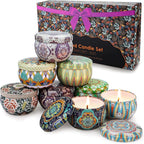 Scented Candles Gifts for Women Mom, Christmas Gifts Soy Candles Gift for Birthday, Stress Relief Massage Meditation Lavender Coffee Cake Candle Ect.-8 Pack 2.5Oz Housewarming Present