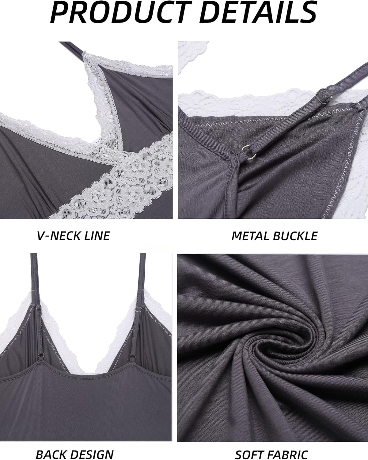 Sleepwear Womens Chemise Nightgown Full Slip Lace Lounge Dress