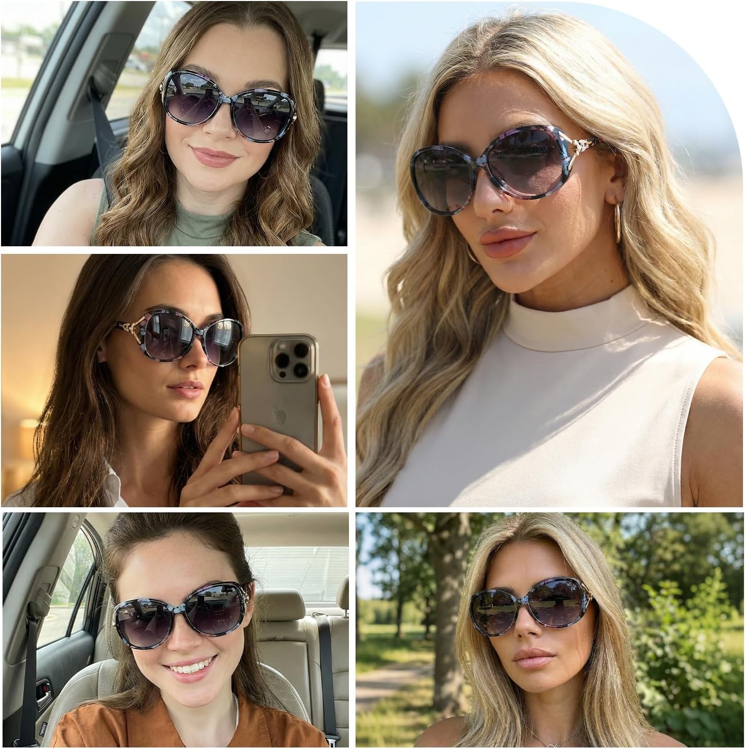 Sunglasses for Women Trendy Polarized Sunglasses Oversized Big Sun Glasses Ladies Shades UV Protection