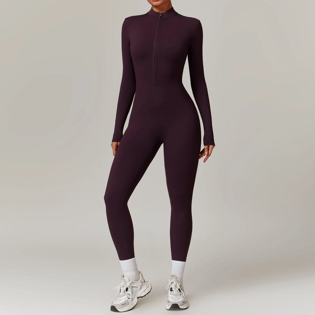 Women'S Clothes Yoga Set Yoga Jumpsuits One Piece Workout Long Sleeve Rompers Sportswear Gym Set Workout Tracksuit Bodysuits