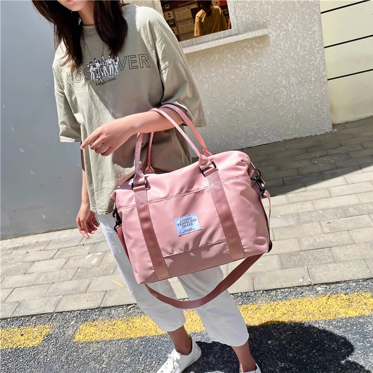 Duffel Bolsa De Viaje Tipo Bolsa Deportiva Bolsa De Gimnasio Bolsa De Hombro Bolsa De Fin De Semana Bolsa De Noche Para Mujer Accesorios De Gimnasio Para Mujer