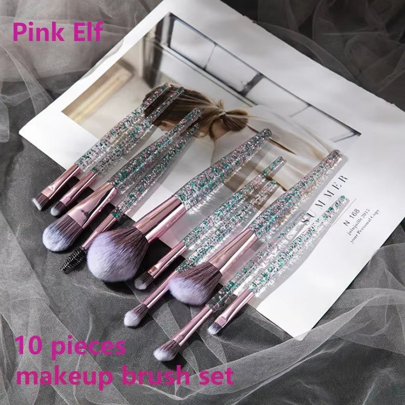Makeup Brush 10 Piece Suit Makeup Tools Soft Hair Powder Blusher Brush Eye Shadow Makeup Suit
