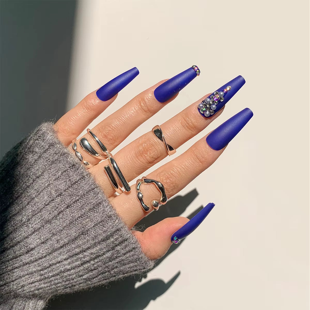 24Pcs Long Ballet French Girls Nail Art White Fake Nails Manicure Press on Nails False with Designs Artificial Wearing Reusable