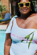 Marina West Pastel Blue One Shoulder Swimsuit - Vacay Mode