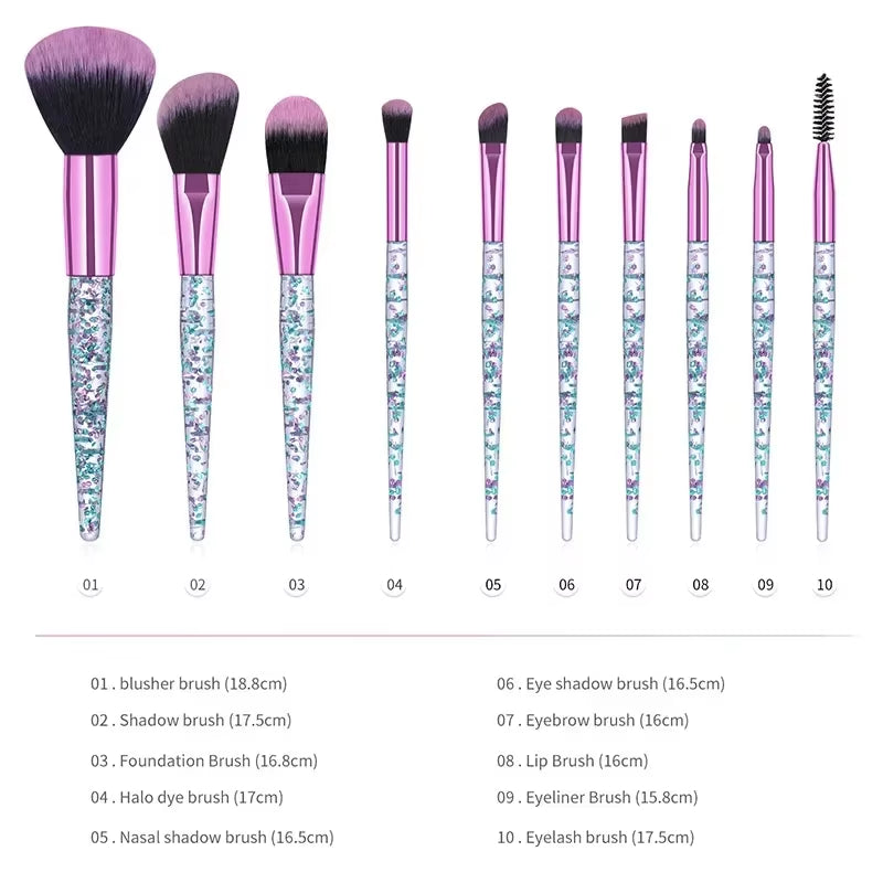 Makeup Brush 10 Piece Suit Makeup Tools Soft Hair Powder Blusher Brush Eye Shadow Makeup Suit