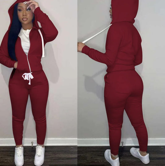 11 Colors Fall Winter 2 Piece Pants Set Women Fall 2025 Women Clothes Hoodies Sweatshirt Outfit Two Piece Pants Set Clothes