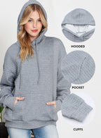 Hoodies for Women Fall Sweatshirts for Women Drawstring Long Sleeve Hoodies Pullover Knit Top with Pocket Pink M