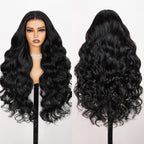 Human Hair Blend Wig Body Wave Wig and Layered Straight Wig Bundles