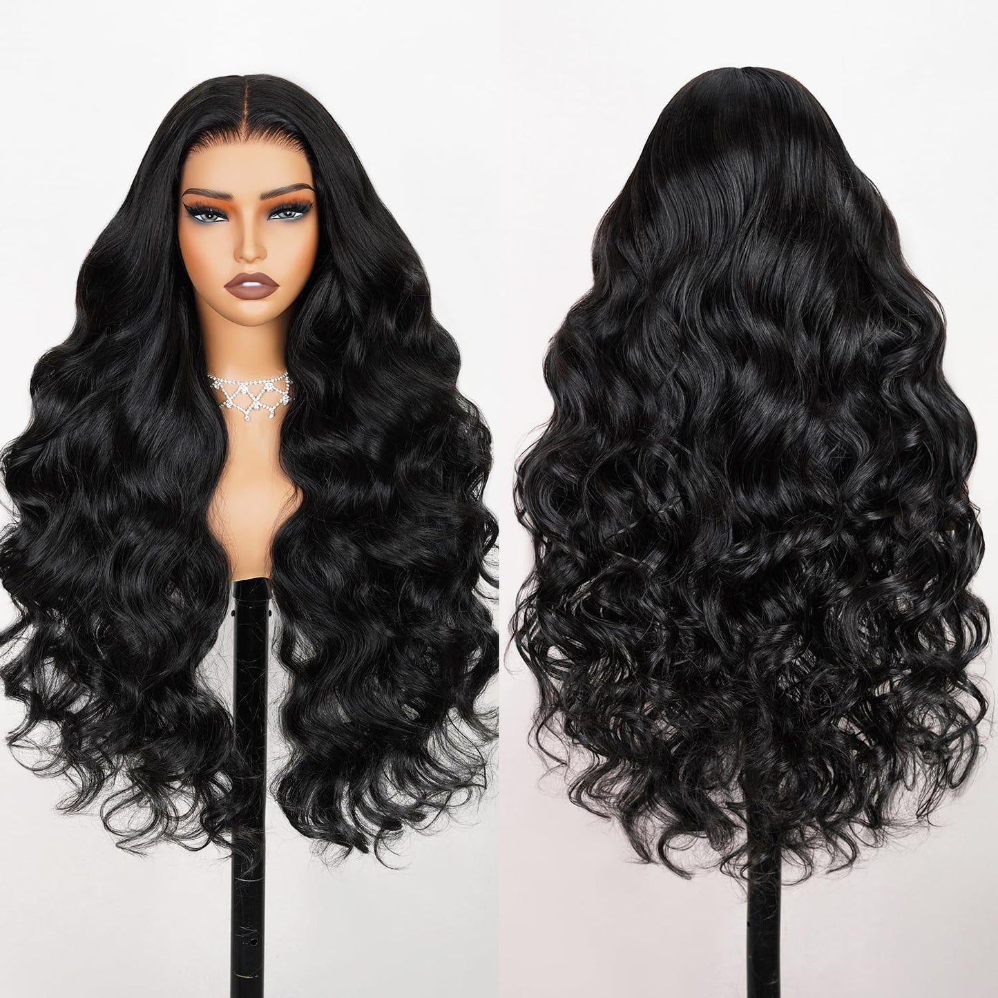 Human Hair Blend Wig Body Wave Wig and Layered Straight Wig Bundles
