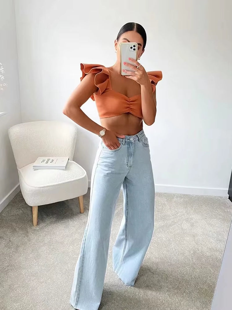 Casual Fashion Straight Leg Women'S Jeans Denim Bottom Harajuku Boyfriend Long High Waist Baggy Jeans Fall Pants