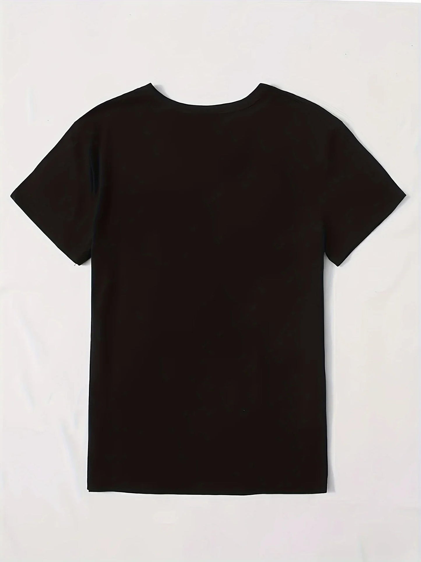 Short Sleeve Crown Letter Print Crew Neck T-Shirt for Spring & Summer Casual Women'S Clothing