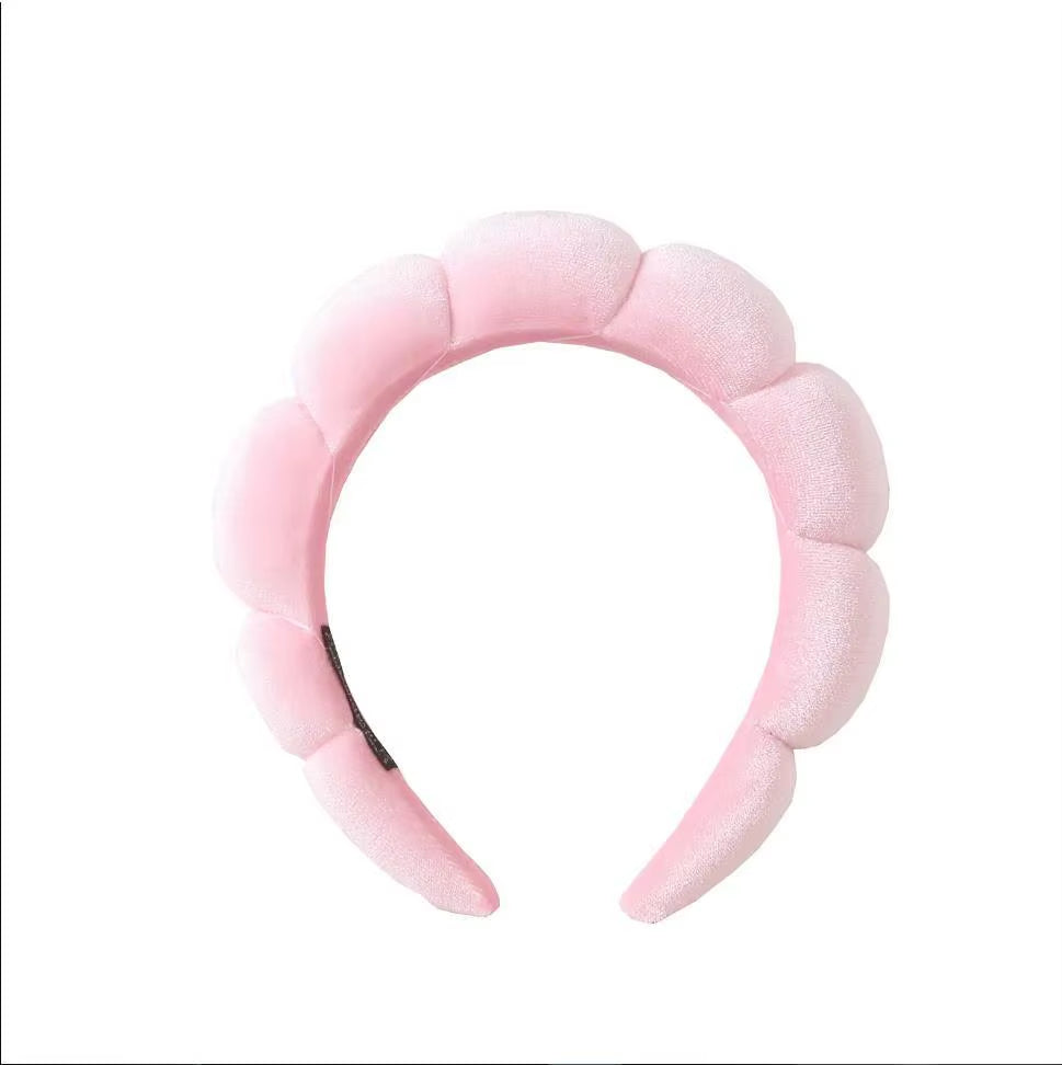 2024 Fashion Sponge Headband for Women Girls Puffy Hair Band Makeup Bubble Retro Terry Cloth Headbands Hair Accessories Headwear