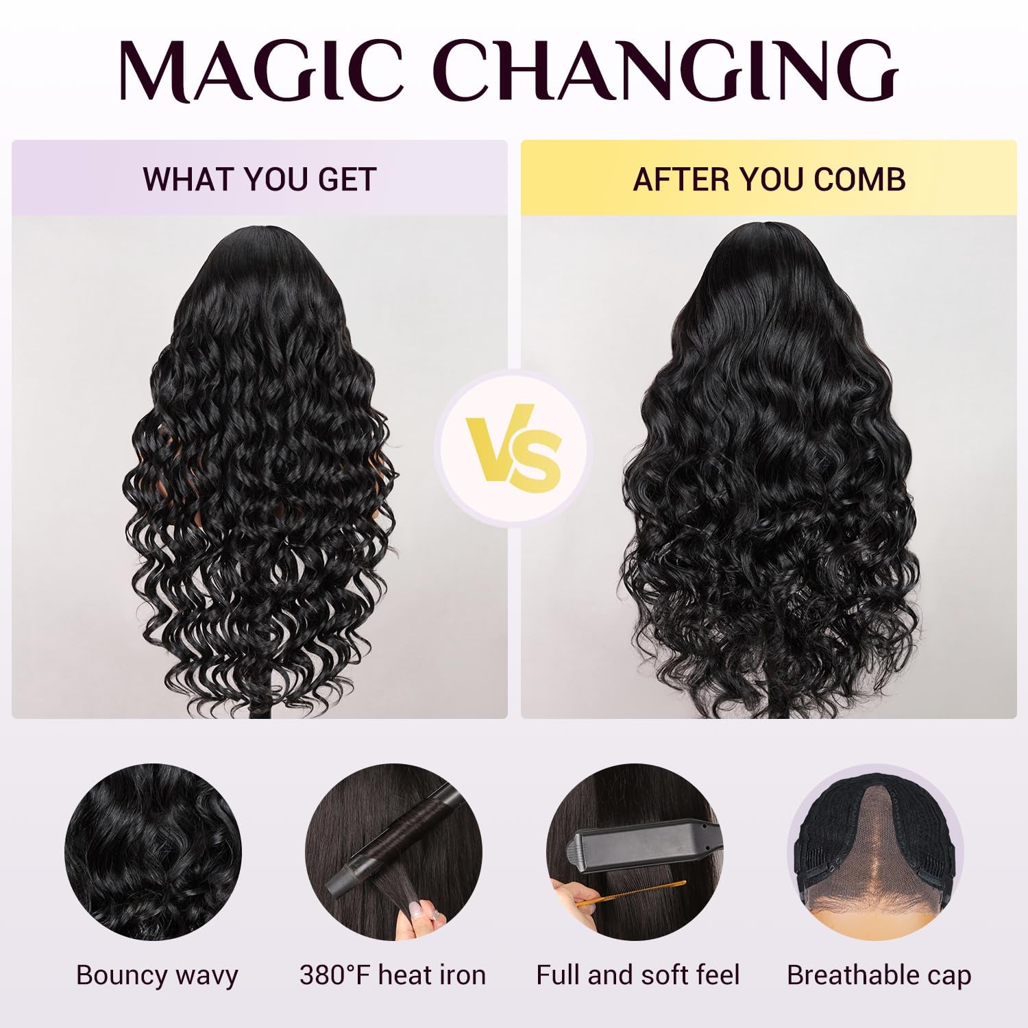 Human Hair Blend Wig Body Wave Wig and Layered Straight Wig Bundles