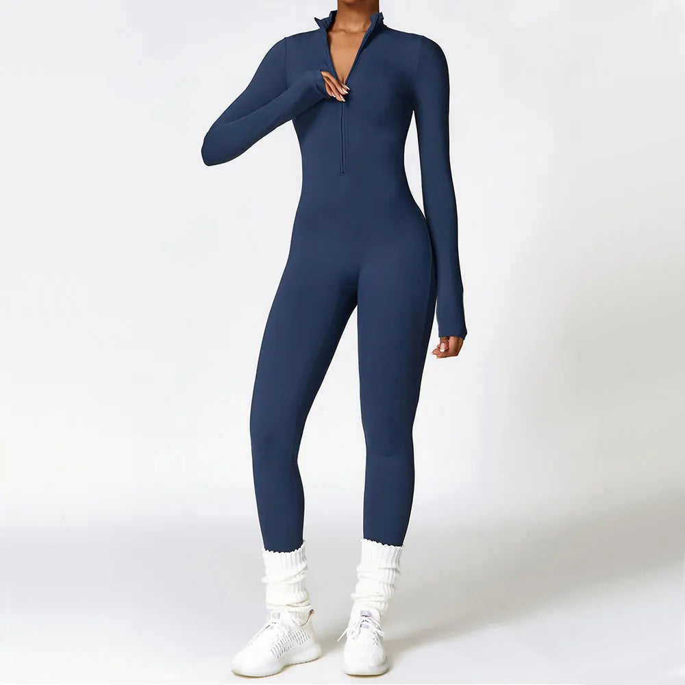 Women'S Clothes Yoga Set Yoga Jumpsuits One Piece Workout Long Sleeve Rompers Sportswear Gym Set Workout Tracksuit Bodysuits