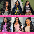 30 Inch 13X6 Body Wave Lace Front Wigs Human Hair Pre Plucked Glueless Wigs Human Hair 180% Density Brazilian Virgin Body Wave Lace Front Wig 13X6 HD Frontal Wigs for Women