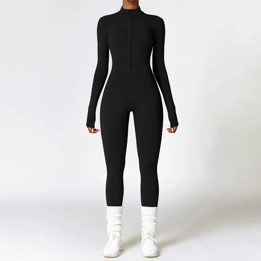 Women'S Clothes Yoga Set Yoga Jumpsuits One Piece Workout Long Sleeve Rompers Sportswear Gym Set Workout Tracksuit Bodysuits