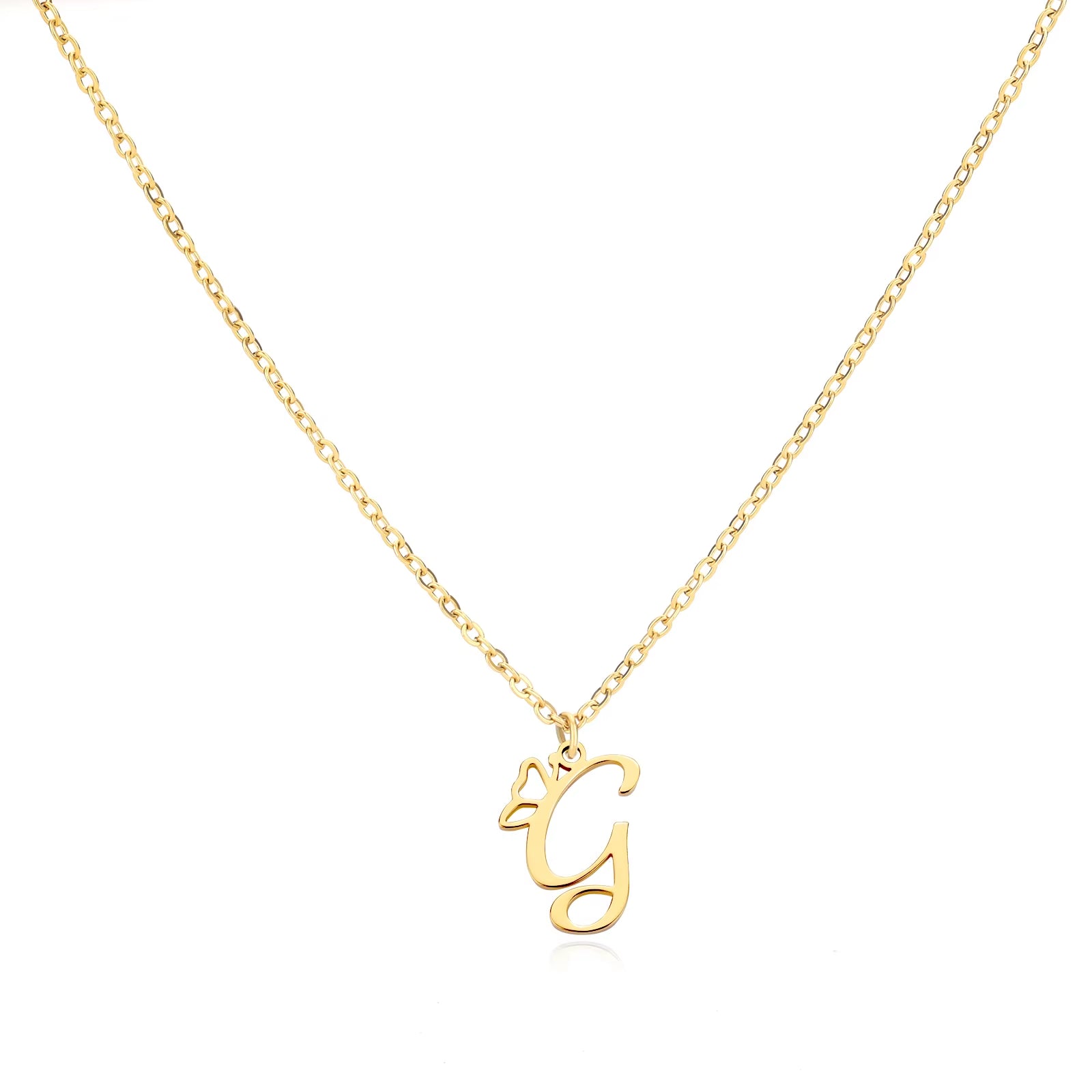 Tiny Initial Letter Necklace for Women Gold Color Stainless Steel Necklaces Name Alphabet Lucky Jewerly Vintage Accessories Gift