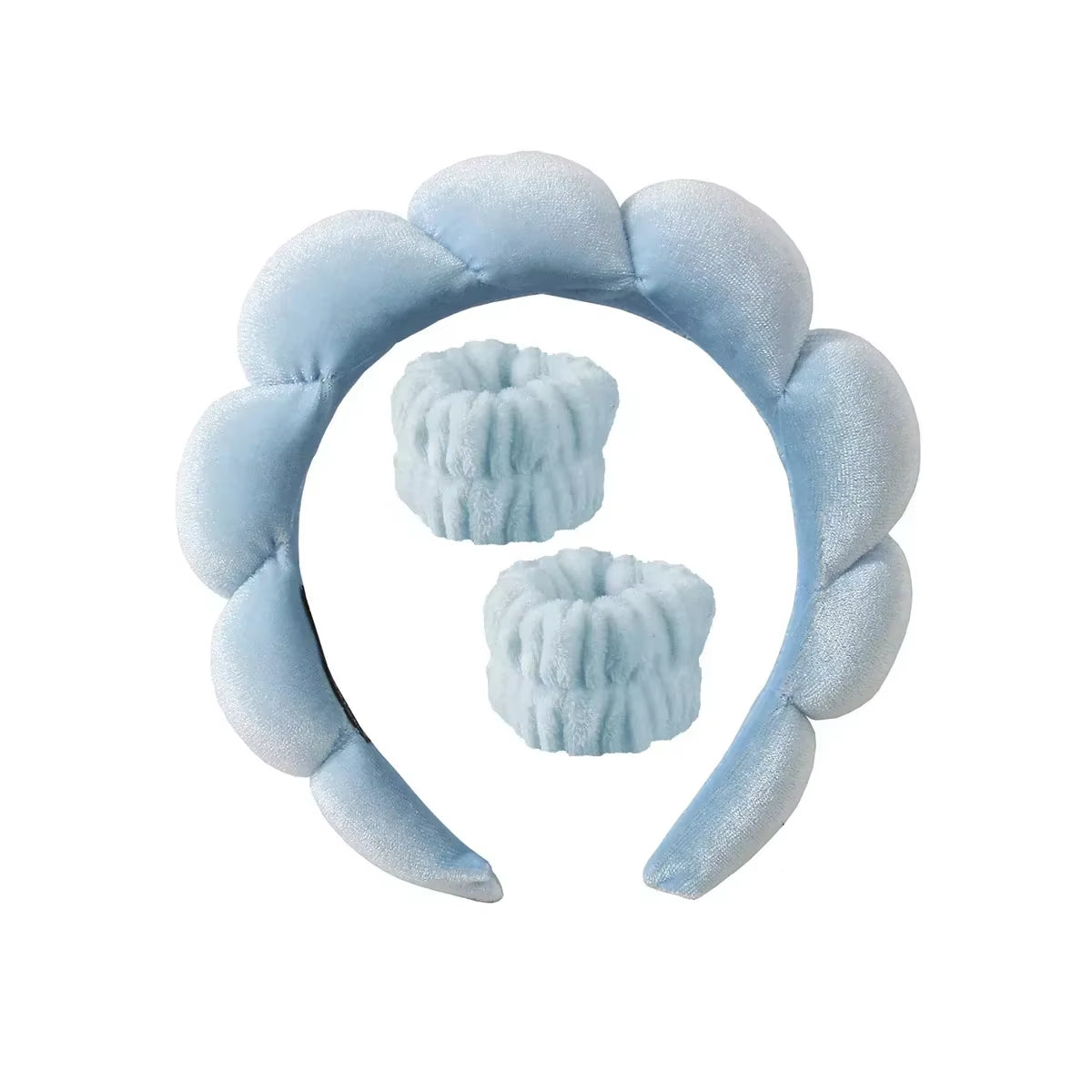 2024 Fashion Sponge Headband for Women Girls Puffy Hair Band Makeup Bubble Retro Terry Cloth Headbands Hair Accessories Headwear