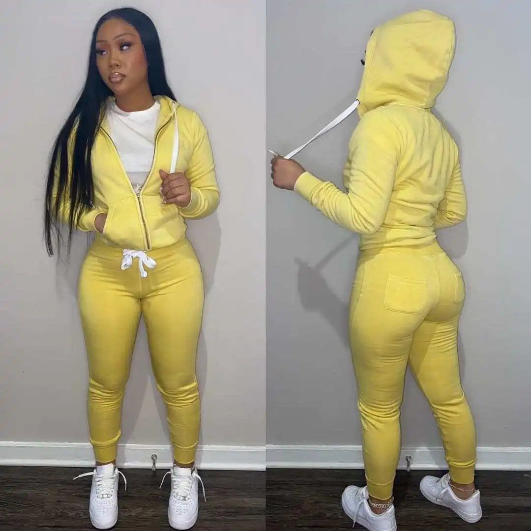 11 Colors Fall Winter 2 Piece Pants Set Women Fall 2025 Women Clothes Hoodies Sweatshirt Outfit Two Piece Pants Set Clothes