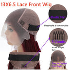 32 Inch 99J Burgundy Lace Front Wigs Human Hair 13X6.5 Straight HD Lace Front Wigs Human Hair 250% Density Glueless Straight Wigs Human Hair Pre Plucked with Baby Hair (99J Burgundy Wigs, 32 Inch)