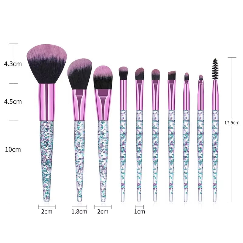Makeup Brush 10 Piece Suit Makeup Tools Soft Hair Powder Blusher Brush Eye Shadow Makeup Suit