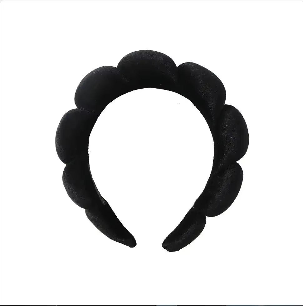 2024 Fashion Sponge Headband for Women Girls Puffy Hair Band Makeup Bubble Retro Terry Cloth Headbands Hair Accessories Headwear