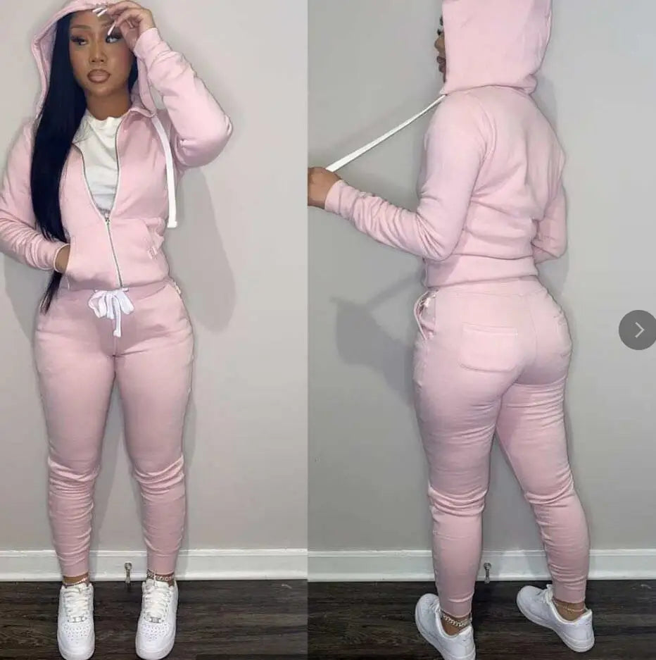 11 Colors Fall Winter 2 Piece Pants Set Women Fall 2025 Women Clothes Hoodies Sweatshirt Outfit Two Piece Pants Set Clothes