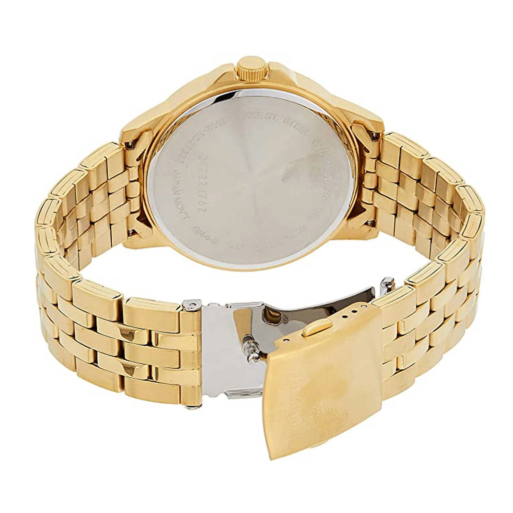 Reloj De Vestir Quartz Japonés Chapado En Acero Inoxidable BF2013-56P Dorado Para Hombre