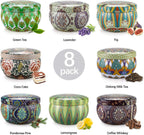 Scented Candles Gifts for Women Mom, Christmas Gifts Soy Candles Gift for Birthday, Stress Relief Massage Meditation Lavender Coffee Cake Candle Ect.-8 Pack 2.5Oz Housewarming Present