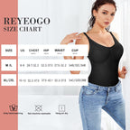 Women Seamless V Neck Bodysuit Tops Slim Fit Full Body Shaper Comfort Shapewear Butt Lifter Leotard Stretchy Jumpsuit (Black, Medium/Large)