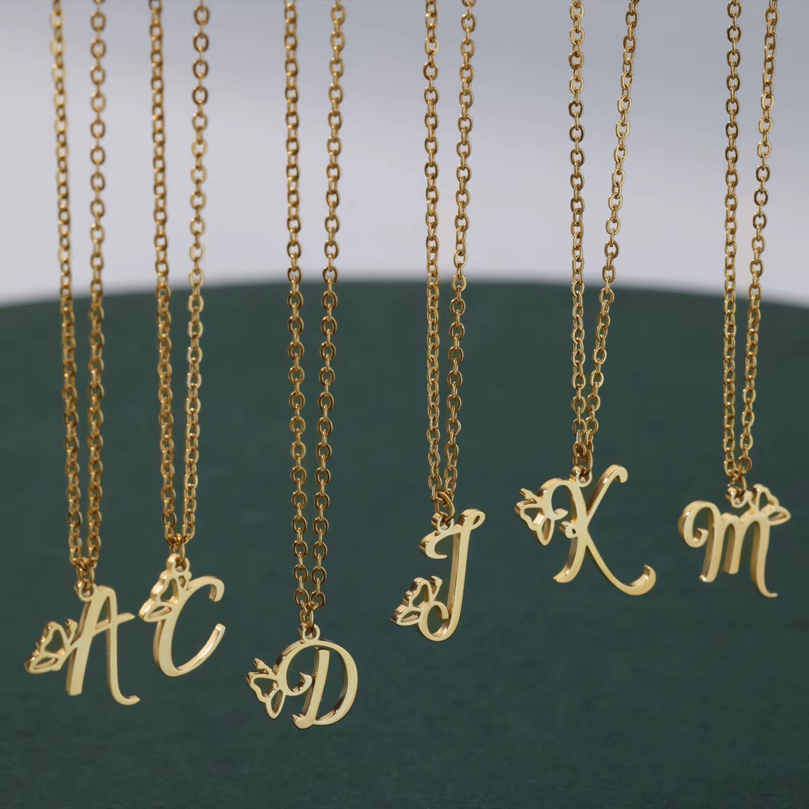 Tiny Initial Letter Necklace for Women Gold Color Stainless Steel Necklaces Name Alphabet Lucky Jewerly Vintage Accessories Gift