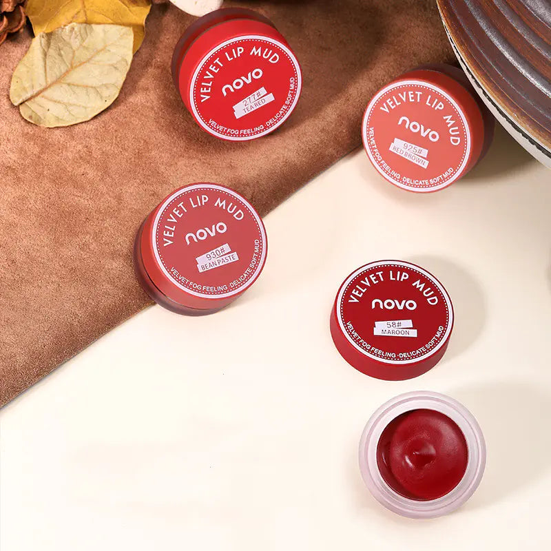 Transparent Red Canned Lip Mud in Thin Persimmon Shade